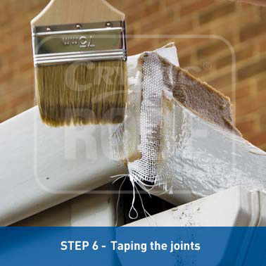 Step 6 - Taping the joints Step 6 - Taping the joints